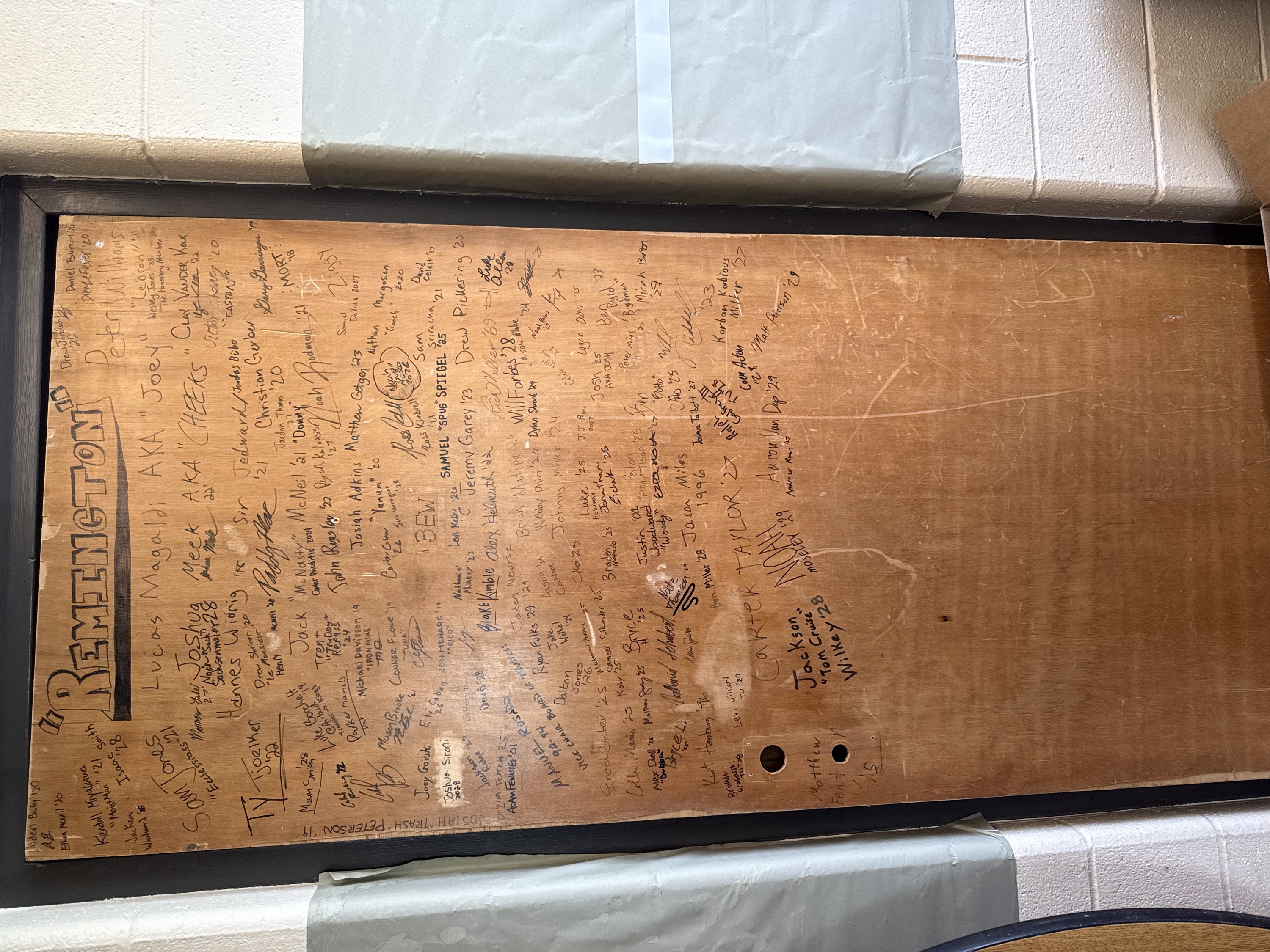 The Third East door with every Third Easter's name